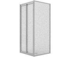 Cabine de Douche Angulaire 70x70CM H198 Verre Opaque Fixe+Saloon 2 Pivotantes 70 mod. West