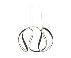 Suspension salle a manger Design noir dimmable incl. LED - Rowana Design Luminaire interieur - Qazqa