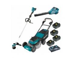 Pack Makita Jardin 36V: tondeuse autractée 53cm DLM532 + débroussailleuse DUR368L + souffleur