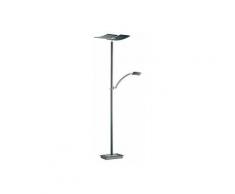 Lampadaire LED noir Dreki à variateur et liseuse - Noir