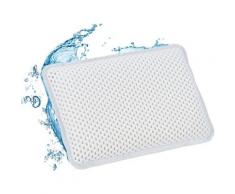Coussin de bain, Oreiller de baignoire, Ventouses, Accessoire bien-être nuque, Spa, 19 x 28,5 x 5,5
