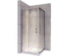 Saniverre - LANA Cabine douche H 190 cm porte coulissante transparent 80x80 cm