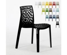 Chaise en polypropylène nid d'abeille cuisine bar café Gruvyer Noir 2 - Grand Soleil