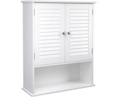 Placard meuble de rangement armoire à pharmacie mural MDF blanc - Blanc
