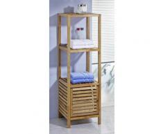 Étagère De Salle De Bain Colonne Mobile Avec 2 Tablettes Incluses Dans Le Placard