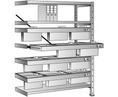 Certeo - Rayonnage emboîtable pour dossiers suspendus - hauteur 1920 mm, châssis à 3 rangées