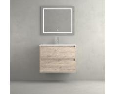 Meuble Etna 2C 80 Nature + Lavabo + Miroir