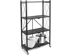 Étagère de Rangement Pliable, étagère en Métal avec Roues, étagère Rangement pour Salon, Cuisine,