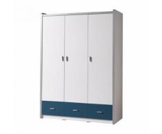 Armoire enfant moderne 140 cm Debby Bleu