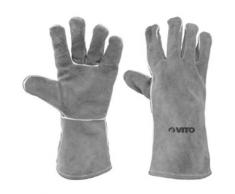 Gants de soudeur Anti chaleur Cuir extra souple Taille 10 Manchette confort 15cm - Vito Security
