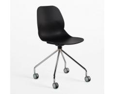 SKLUM Chaise de Bureau à Roulettes Tech Noir Polypropylène - Métal - Noir