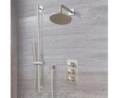 Hudson Reed - Aldwick - Mitigeur de Douche Thermostatique à Triple Commandes avec Pommeau Rond de