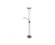 Lampadaire 2 lampes design Nina Noir Métal - Verre FL-020085D-1 BK CHR - Lo Select