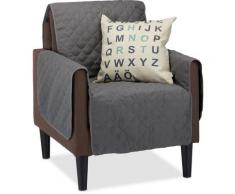 Housse canapé housse fauteuil protection revêtement plaid poils animaux tâches 1 place, gris