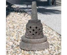 Lampe Stupa Borobudur En Pierre De Lave 40 Cm