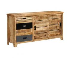 Helloshop26 - Buffet bahut armoire console meuble de rangement bois de manguier solide 160 cm - Bois