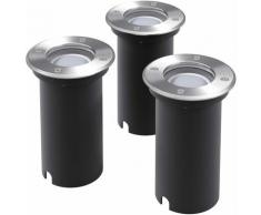 Lampe LED encastrable au sol d'extérieur 3 pièces Rond