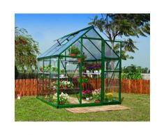 Serre de jardin en polycarbonate Hybrid 3,44 m², Couleur Vert, Ancrage au sol Non - longueur : 1m86