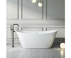 Baignoire îlot design ovale PALMA blanche Brillant - Brillant