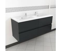 Caisson double vasque 120 - Gris brillant - Rosaly