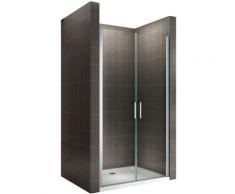 KAYA Porte de douche H 195 largeur réglable 98-101 cm transparent