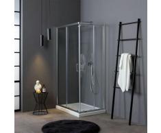 Cabine De Douche D'Angle Coulissante 70X100 Cm Cristal Transparent Lune