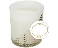 Bougie parfumée avec bijoux surprise 8 cm blanc et or - Blanc et or