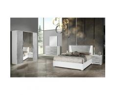 Altobuy - LANA - Chambre 160x200cm + Armoire 4 Portes