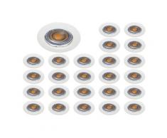 Lot De 25 Spot Encastrable Fixe Led 230V Blanc Avec Ampoule Gu10 38°