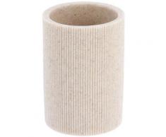 Gobelet et Porte brosse à dents en résine striée Beige clair - Naturel - Tendance