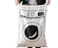 Grand sac à linge en toile Grand sac à linge voyage avec cordon serrage Sac rangement en toile