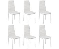 6pcs chaises mis à manger chaise cuisine cuisine chaise chaise de bar blanc - Blanc