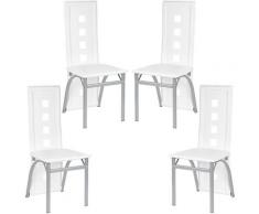 4 chaises cuisine salle à manger chaise Blanc - Blanc