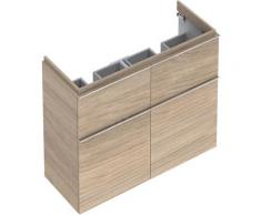 iCon Meuble sous-lavabo double 840520 1190x620x477mm, poli alpin brillant, Coloris: Chêne naturel /