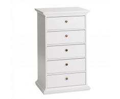 Chiffonnier 5 Tiroirs Paris 48,5 Cm X 62,6 Cm X 104,5 Cm