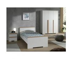 Pack - Lit Enfant, Chevet & Armoire 3 Portes london Blanc - Paris Prix