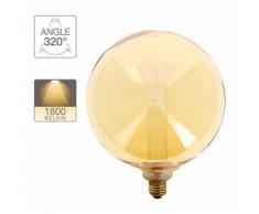 Ampoule LED déco hologramme globe (giant) verre ambré culot E27 blanc chaud | Xanlite