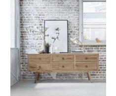 Commode en bois de mindy 6 tiroirs - Naturel