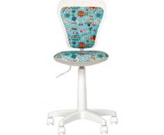 Ministyle Comics- Fauteuil, Chaise De Bureau Pour Enfant. En Tissu. Bleu / Blanc. Cm1