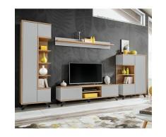 Ensemble Meuble Tv Design bogota 330cm Gris & Naturel - Paris Prix