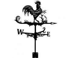 Girouette de Jardin Exterieur Coq en métal Style Forme de Coq Rétro Indicateur de Direction du Vent
