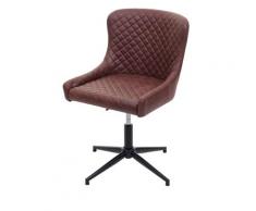 Chaise de bureau HHG-070, réglable en hauteur, pivotante, métal vintage ~ tissu / textile marron
