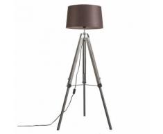 Lampadaire Tripod vintagev avec abat-jour 45cm lin marron Qazqa Design, Industriel / Vintage, Retro