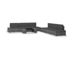 Asupermall - Salon de jardin 7 pcs Resine tressee Gris