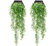 2 pièces de décoration de plantes artificielles d'intérieur tenture murale en rotin artificiel faux