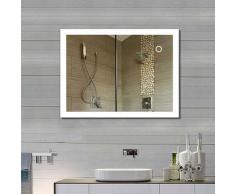 Oobest - Miroir Salle de Bain avec LED Nouvelle Génération Anti-Brouillard Bouton Tactile Cadre en