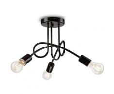 Stoex - Rétro Plafonniers Vintage 3 Edison Têtes E27 Metal Fer Lampes Plafond Industrial Éclairage