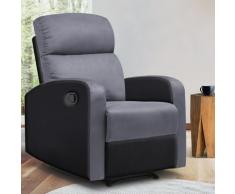 Idmarket - Fauteuil relaxation inclinable noir et gris anthracite