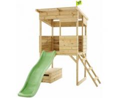 Maisonnette Des Cimes En Bois Tp Pour Enfants Inclus Avec Glissiere, Echelle Et Coffre De Rang