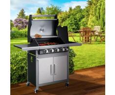 Brast - Barbecue gaz 4+1 brûleurs 14,5kW certifié acier inoxydable de haute qualité, nettoyage